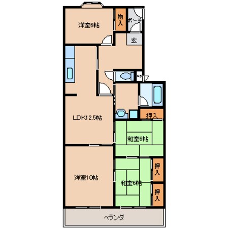 マンションアザレアA・Ｂ棟の物件間取画像